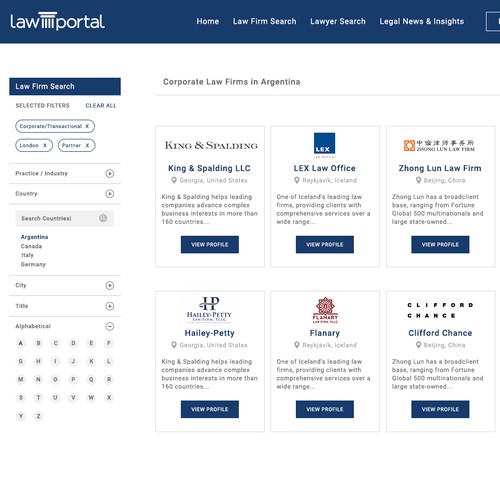 Redesign Online Law Firm Directory