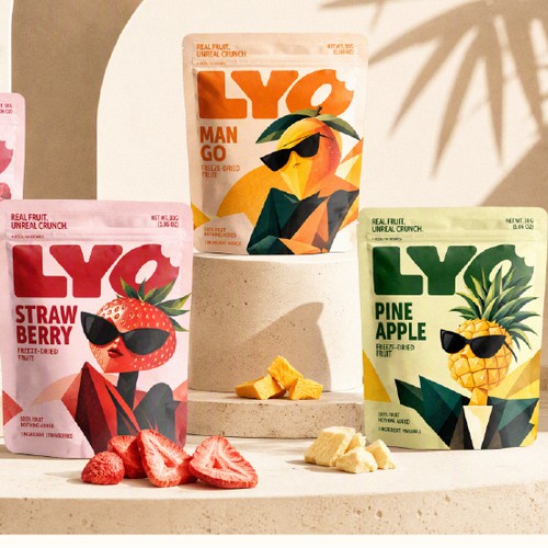 LYO. Freeze-Dried Fruit - Brand Identity & Packaging Design