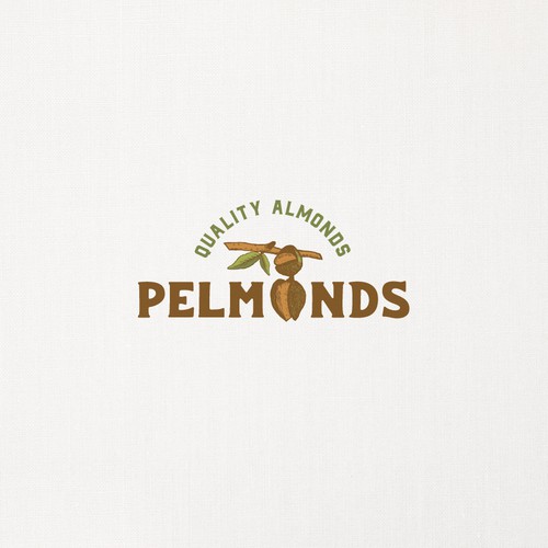 Hand-drawn logo for almonds production