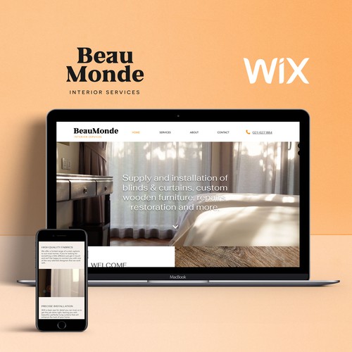Wix website redesign for Beaumonde Interior Services