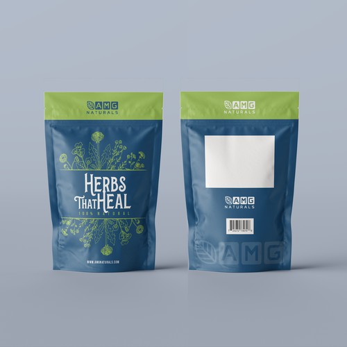 Minimalistic Stand Up Pouch Design for Natural Herbs