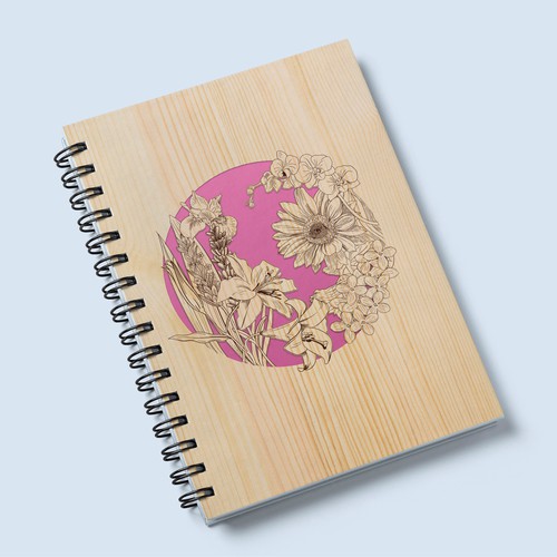 Laser engraving lily