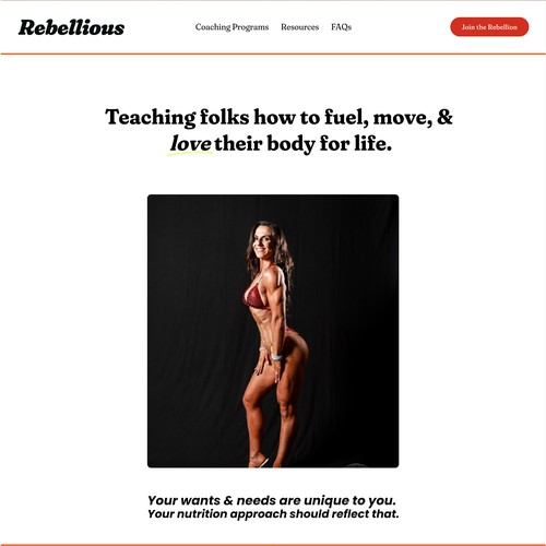 Site redesign to boost program subscriptions for nutrition coach