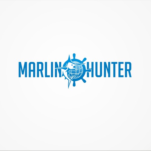 Create the next logo and business card for Marlin Hunter