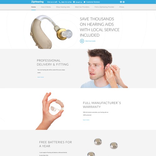 ZipHearing landing page