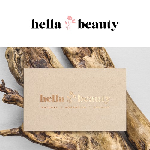 Logo concept for Hella Beauty, natural cosmetics company