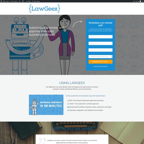 Landing page design