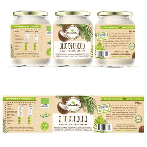 Label Olio di cocco