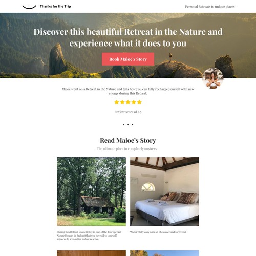 Web Design Submission for Thanks for the trip