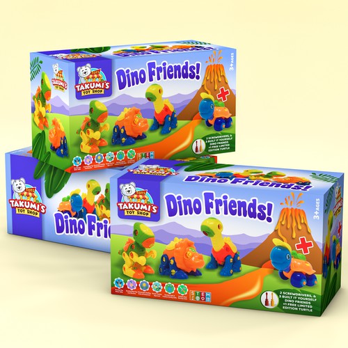 Colorful toy box package design concept