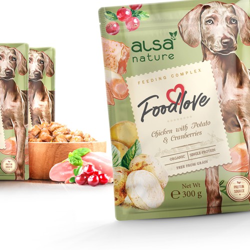 Dog food for your lovely pets, packaging design