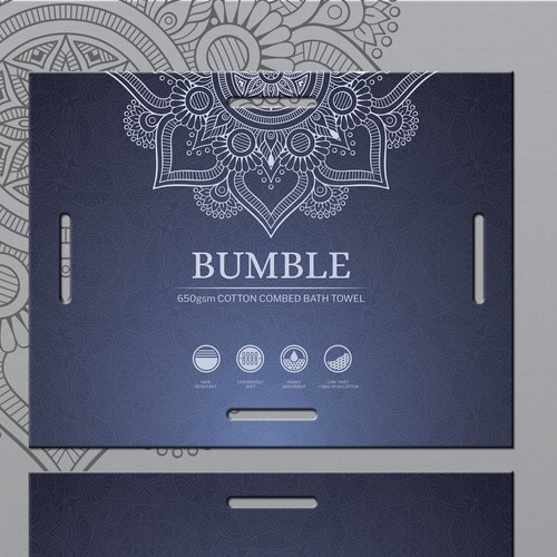 Label design for Bumble Bath Towel