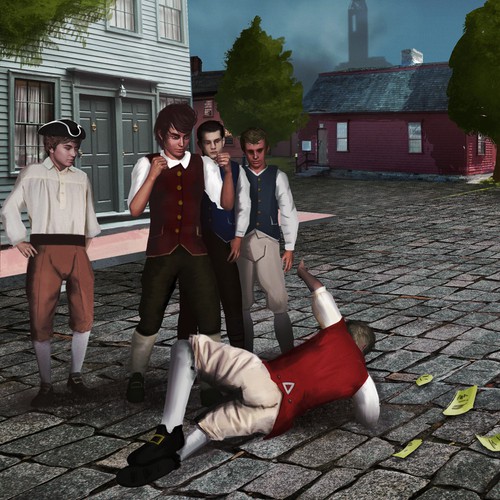 Re-create the American Revolutionary war from 1776 in a game setting with characters