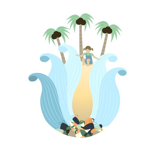T-shirt illustration 'Plastic Ocean'