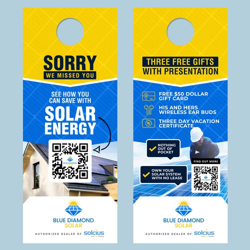 Door Hanger for home solar systems company