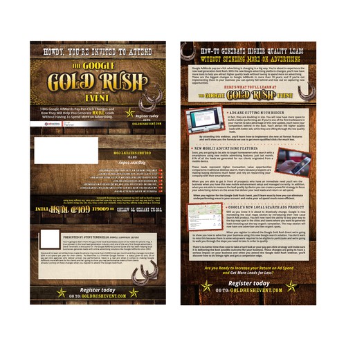 Western Style 3-Fold Direct Mail Event Postcard
