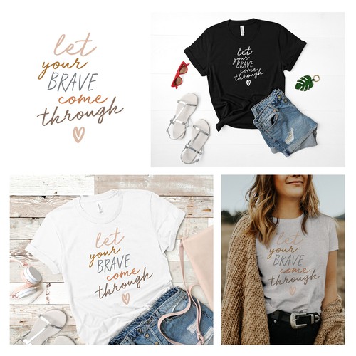 Feminine T-shirt with motivational message