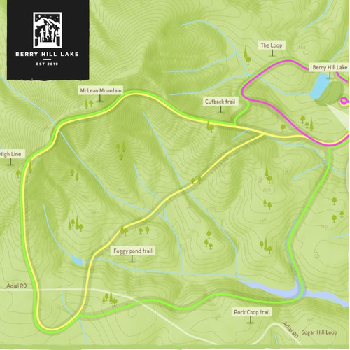 Custom Illustration of a Hiking Trail Map