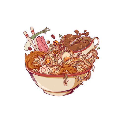 Ramen and Coffee meets Tote Bag Design