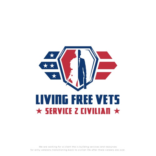 Masculine and Professional Logo for Living Free Vets
