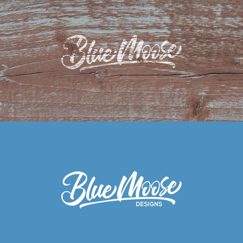 Custom Hand-Lettered Logo for Blue Moose Designs