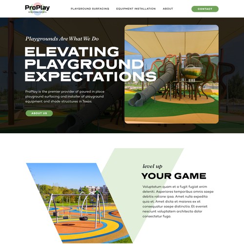 Bold design for a Playground construction company