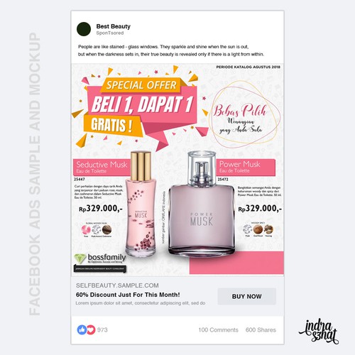 Facebook Ads Sample for beauty product