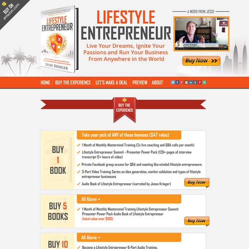 Design the Lifestyle Entrepreneur book launch landing page!