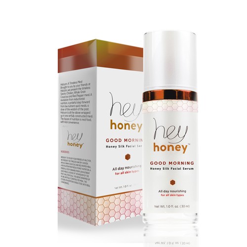 Honey facial serum packaging  and label