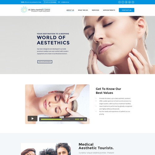 Medical Aesthetic web site design