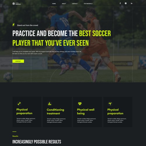 Coach Lincoln Soccer Webdesign 