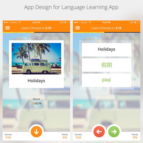 App Design for Language Learning App