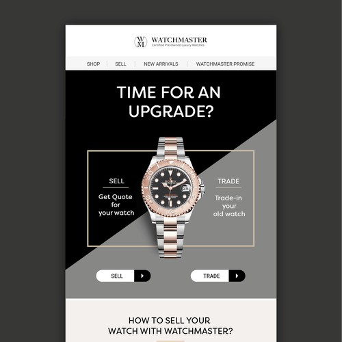 Ecommerce email design for Watch Master