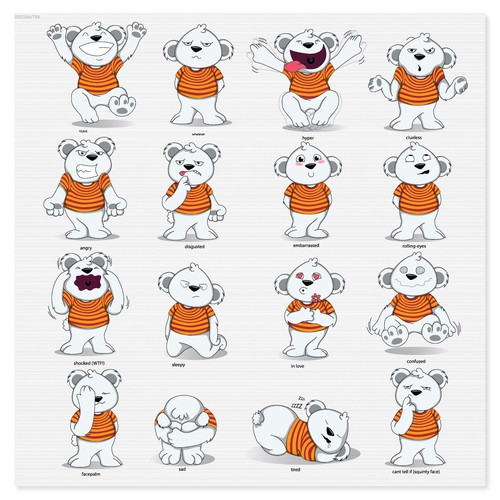 Create character stickers for mobile app