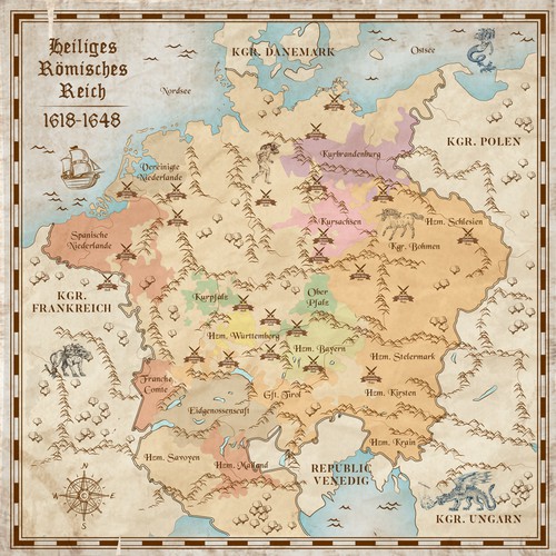 old looking war map, based on real map