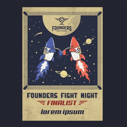 The retro-futuristic boxing poster that will be awarded to startup champions!