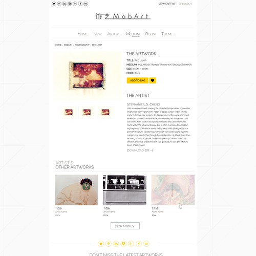 Create a modern and easy-to-navigate affordable art sales platform for MobArt
