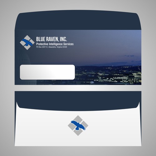 High Resolution Blue Raven logo, Letterhead and Envelope