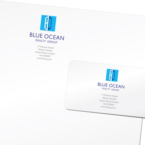 Blue Ocean Realty Group Logo, Business Cards and Letterhead