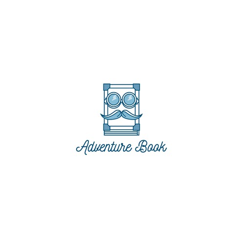 Hipster logo concept for a book lending portal.