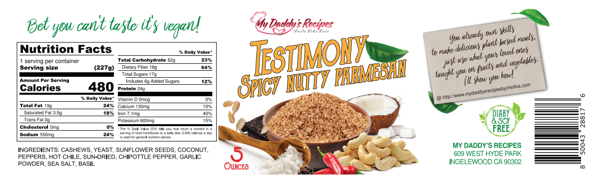 Nut free testimony and spice free testimony