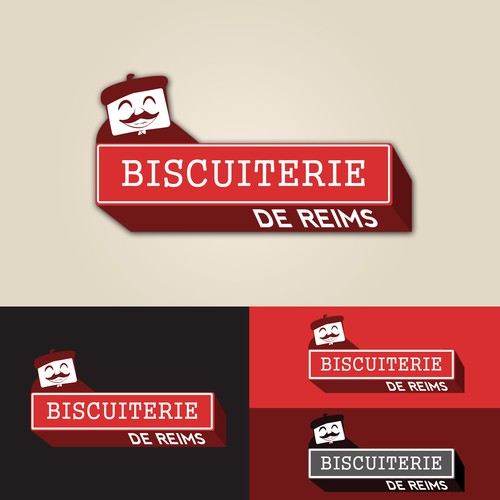 Logo pour une Biscuiterie, demande spécifique rouge.