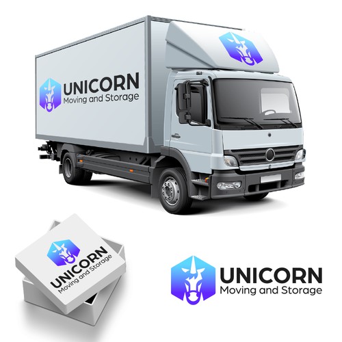 Unicorn Moving and Storage Logo Design