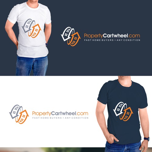 Clean, mildly playful house flipping/real estate logo.
