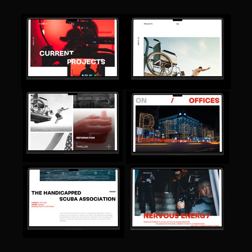 Bold/Modern website of a cool movie company