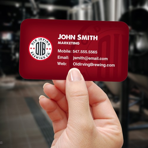Business card design for brewing company