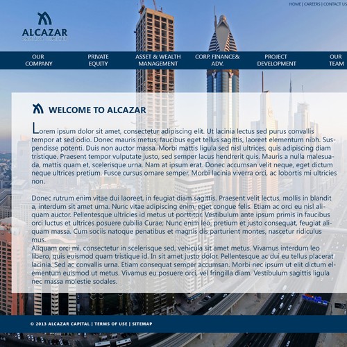 website design for Alcazar Capital Limited 