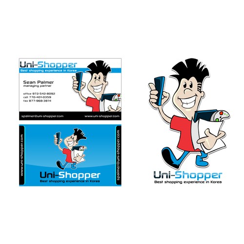 logo and business card for Uni-Shopper