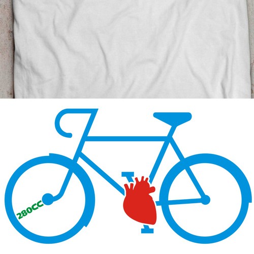 bicycle silhouette with a human heart 