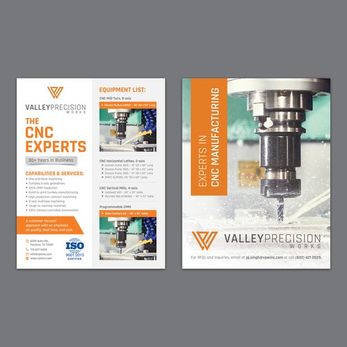Flyer design for a manufacturing company